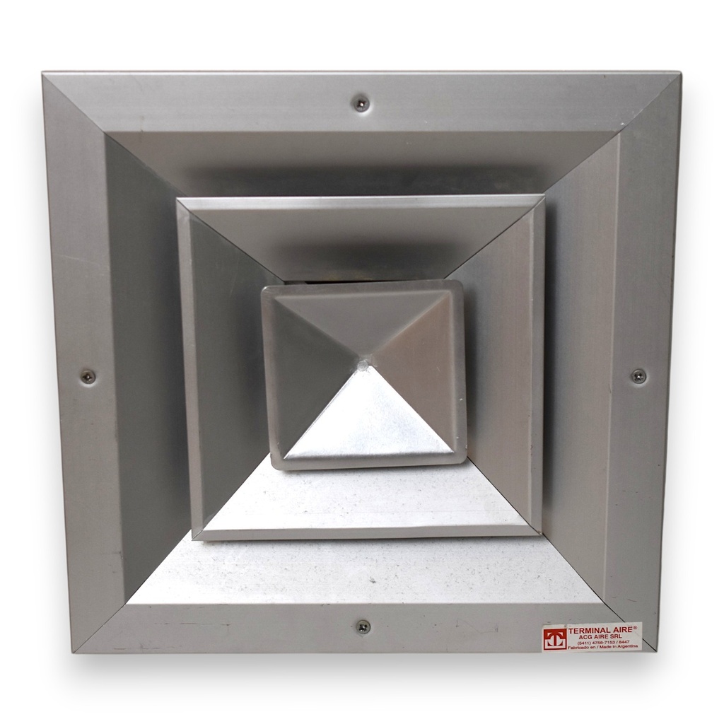 DIFUSOR CUADRADO CONCENTRICO ALUMINIO 12x12